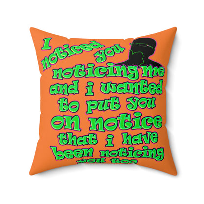 noticed you noticing - Faux Suede Square Pillow - (crusta)