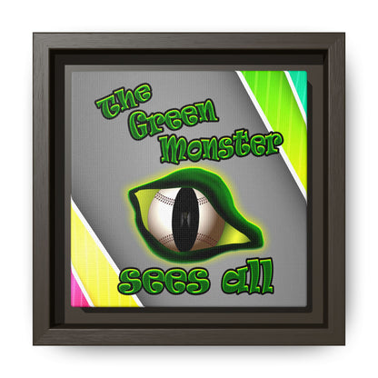 green monster - framed canvas art (rainbow split)