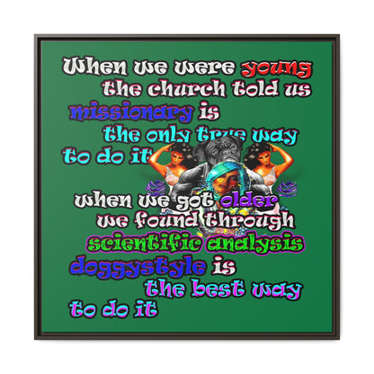 doggystyle - framed canvas art (dark green)