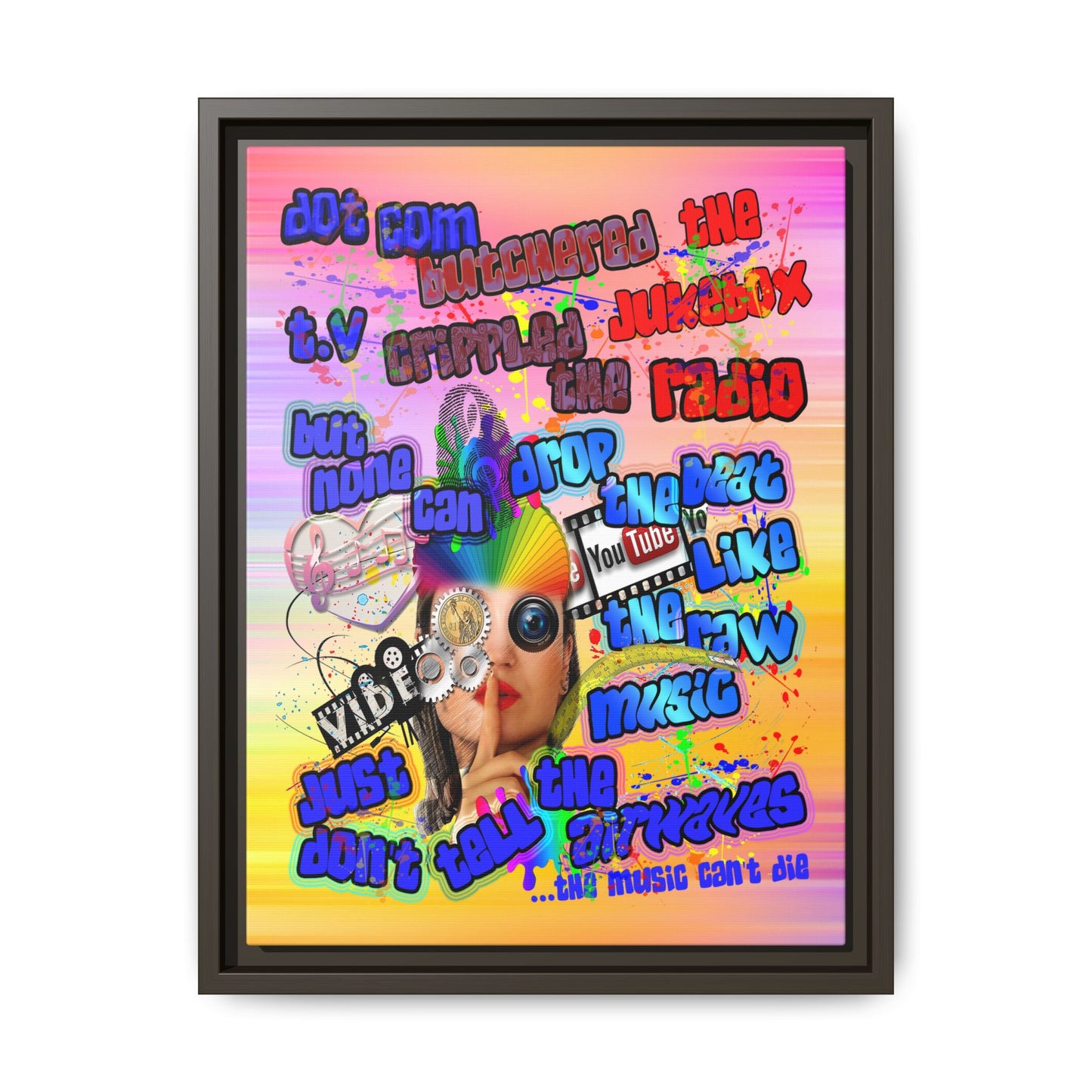 drop the beat - framed canvas art (color blur)