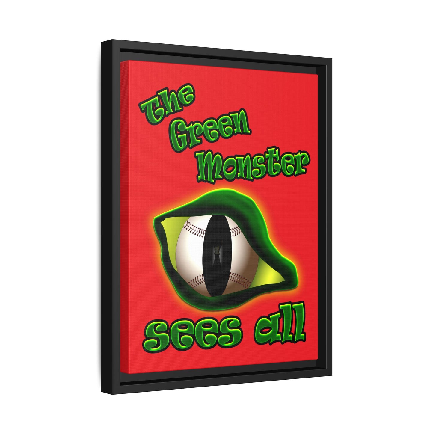 green monster - framed canvas art (red)