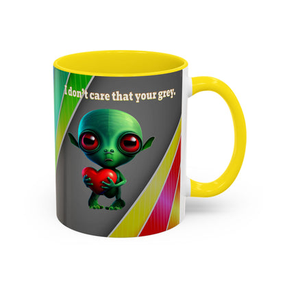 I don't care that your grey - Accent Mug (rainbow split)