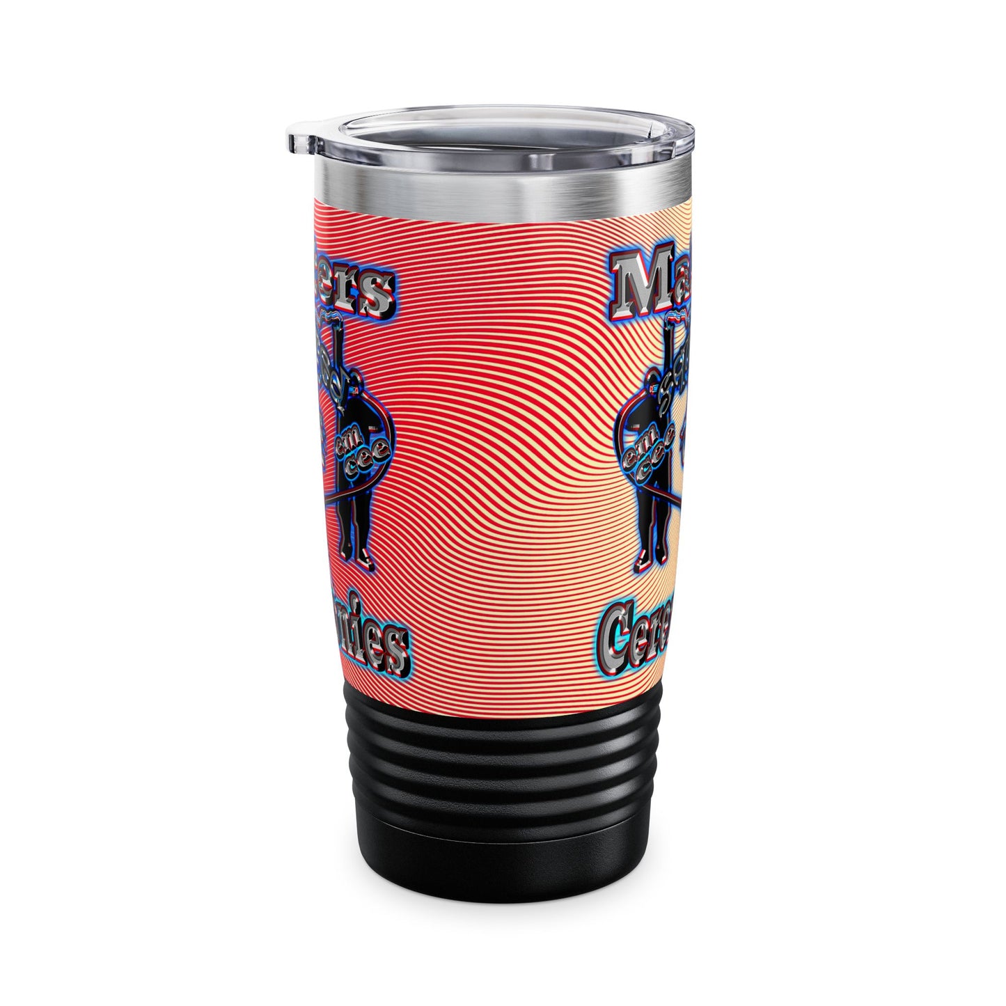 em cee squared - Ringneck Tumbler, 20oz (yellow-orange wave)