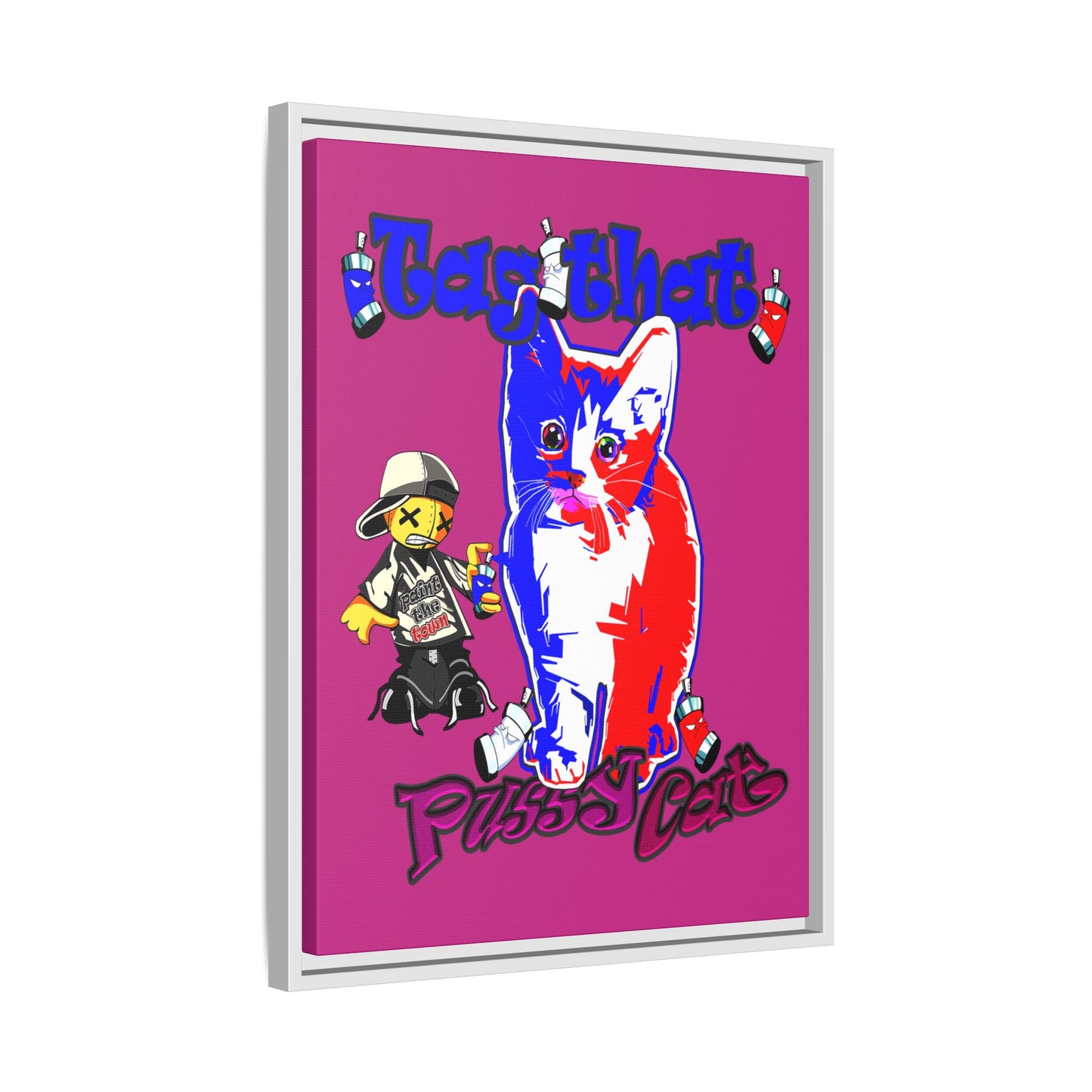 tag that - framed canvas art (pink)