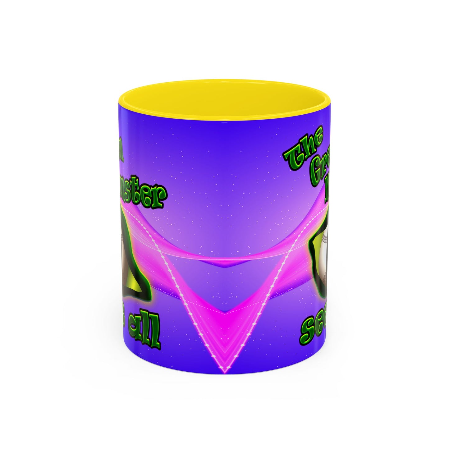 green monster - Accent Mug (purple-pink wave)