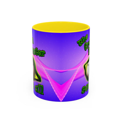 green monster - Accent Mug (purple-pink wave)