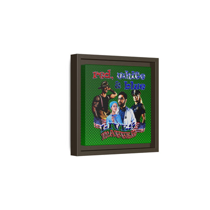 rw&b lives matter - framed canvas art (logo green)