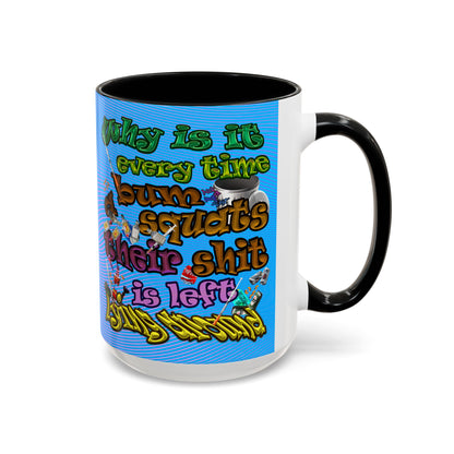the bum's shit - Accent Mug (light blue-purple wave)