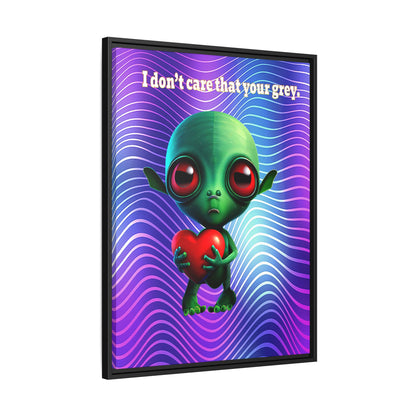 I don't care that your grey - framed canvas art (purple wave)