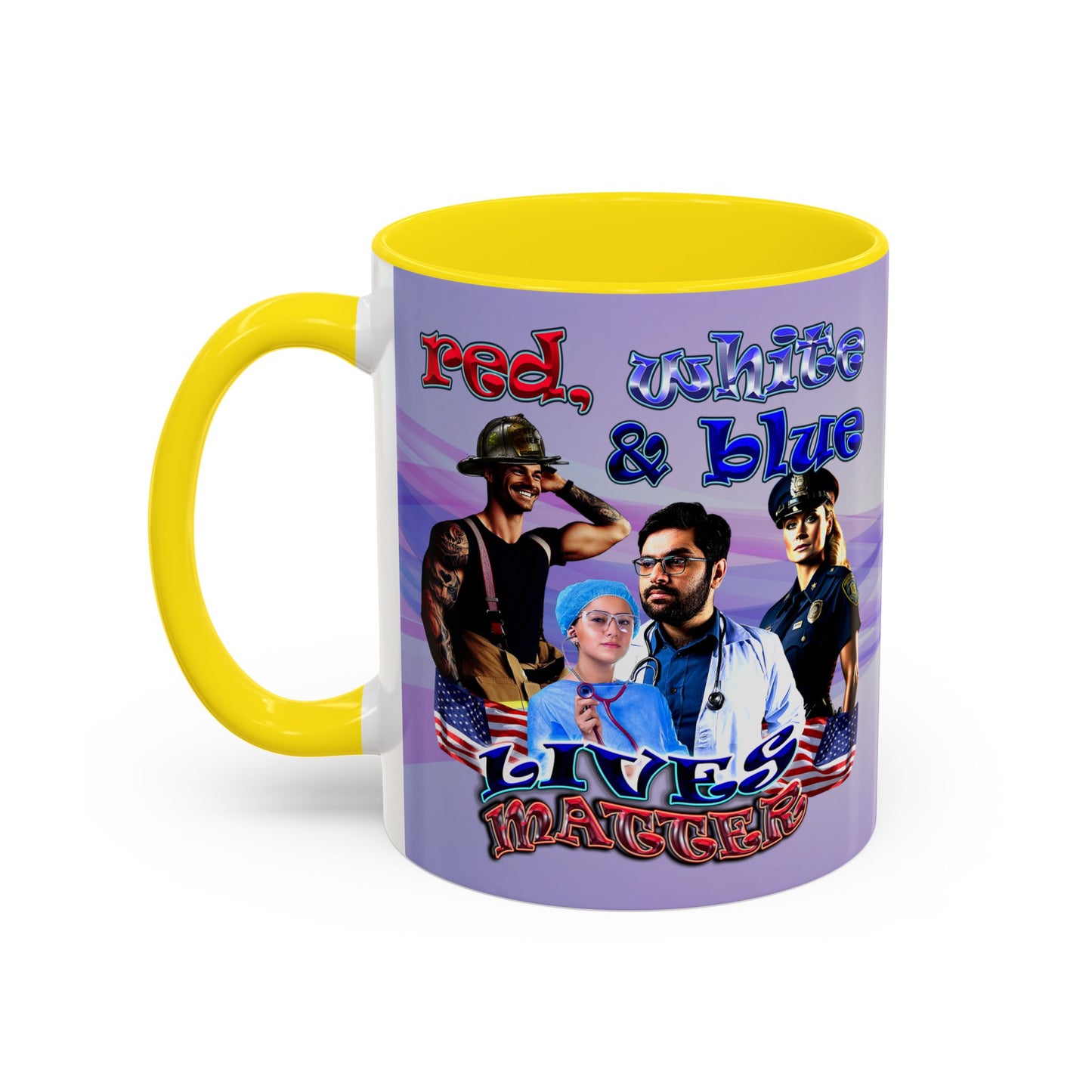 rw&b lives matter - Accent Mug (light blue-pink wave)