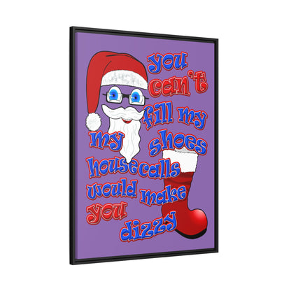santa's shoes - framed canvas art (light purple)