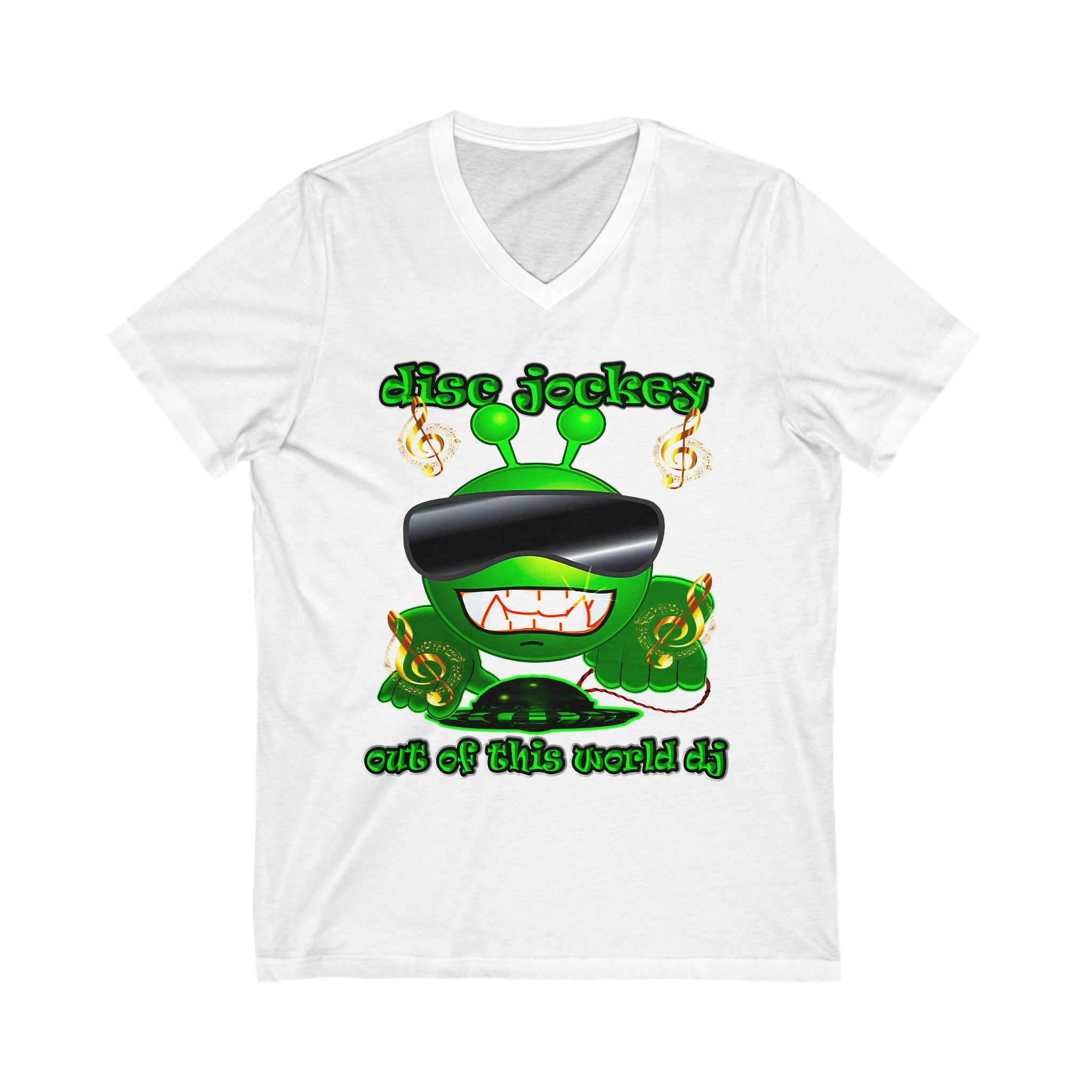disc jockey - Unisex Jersey Short Sleeve V-Neck Tee