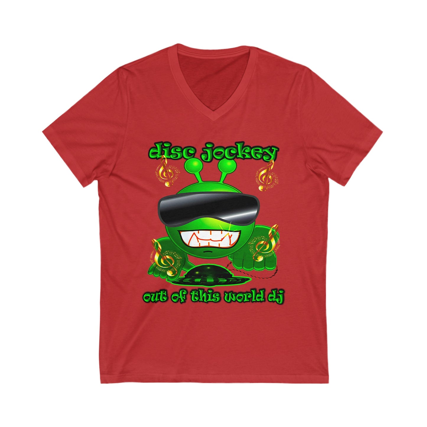 disc jockey - Unisex Jersey Short Sleeve V-Neck Tee