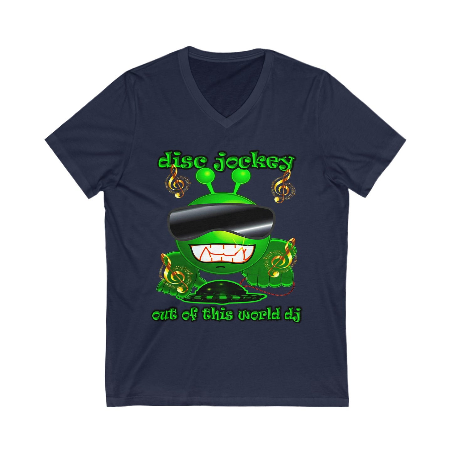 disc jockey - Unisex Jersey Short Sleeve V-Neck Tee