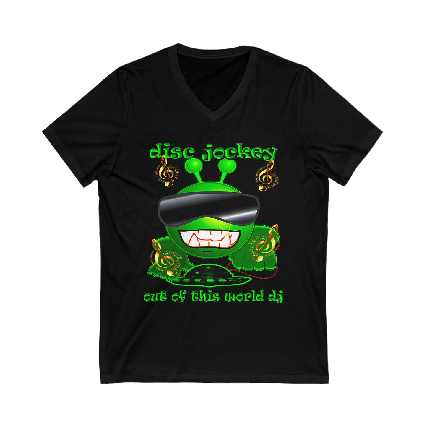 disc jockey - Unisex Jersey Short Sleeve V-Neck Tee
