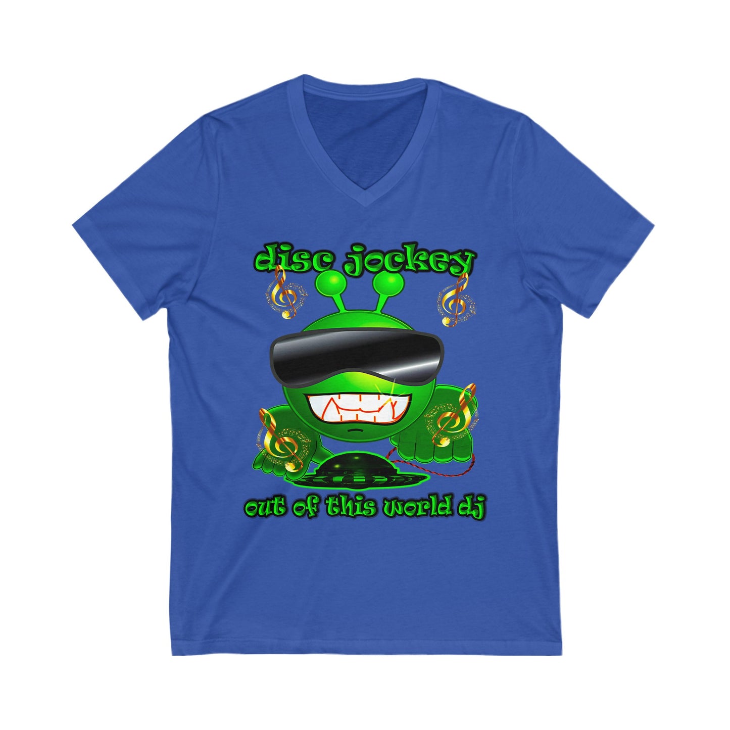 disc jockey - Unisex Jersey Short Sleeve V-Neck Tee