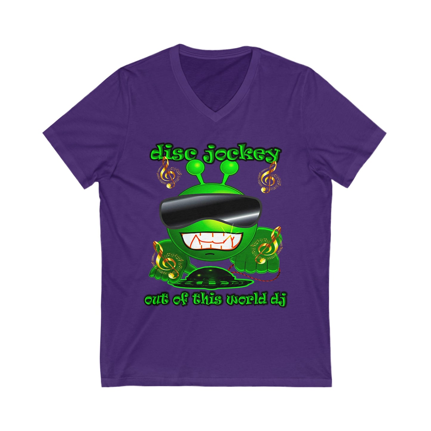 disc jockey - Unisex Jersey Short Sleeve V-Neck Tee