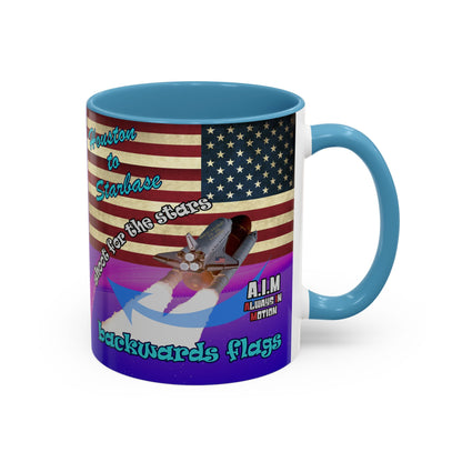 shoot for the stars - Accent Mug (purple-pink wave)