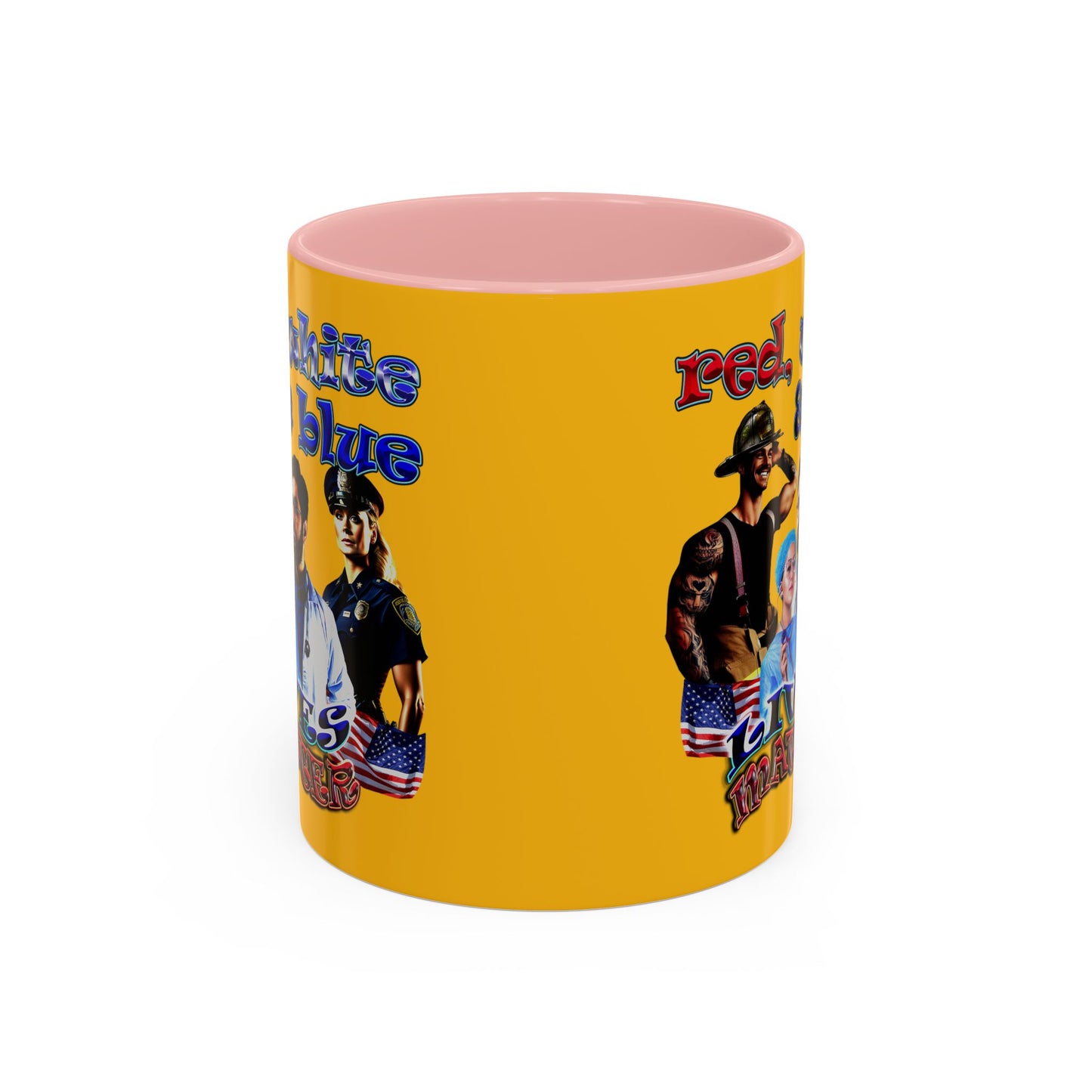 rw&b lives matter - Accent Mug (yellow)