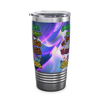 the bum's shit - Ringneck Tumbler, 20oz (grey-pink wave)