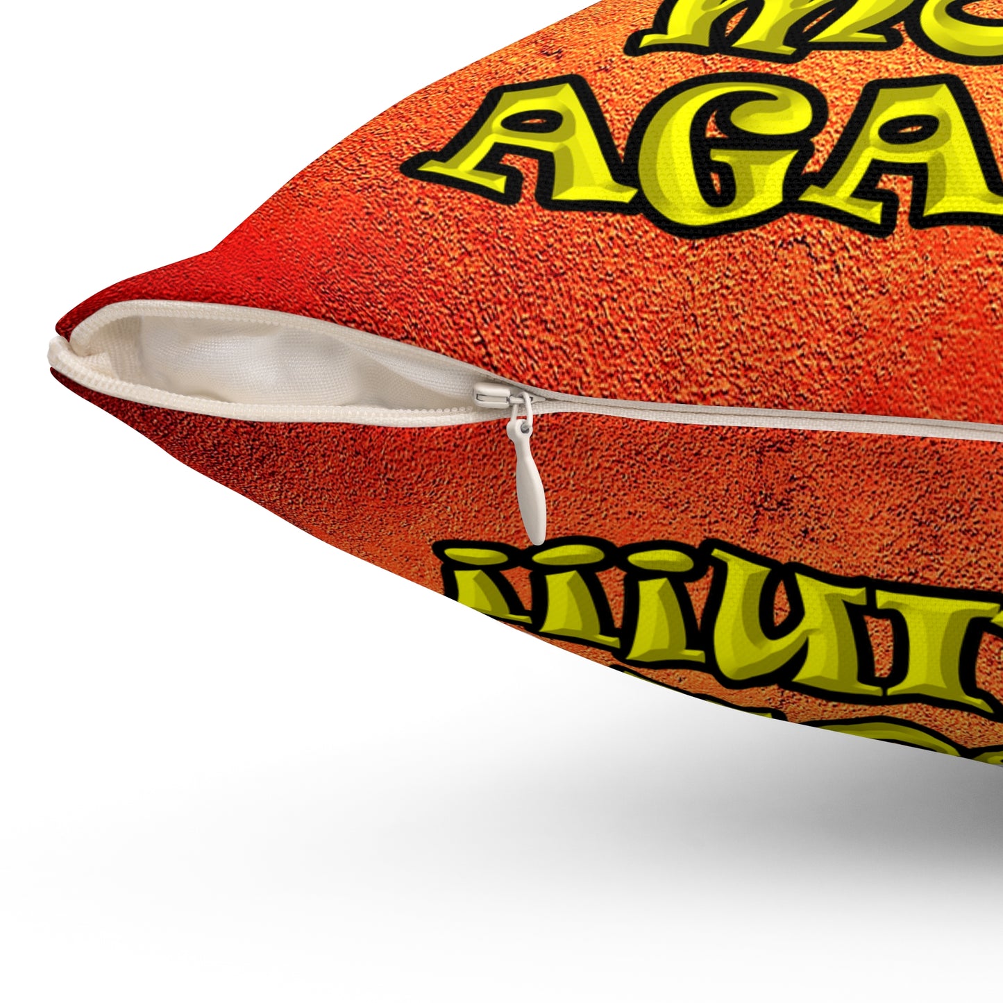 shoot the moon again - Spun Polyester Square Pillow - (burnt orange)