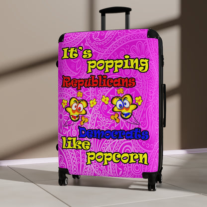 popping like popcorn - Suitcase (pink swirl)