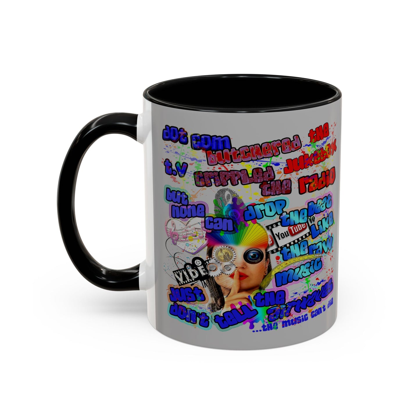 drop the beat - Accent Mug (light grey)