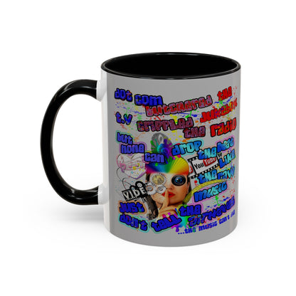 drop the beat - Accent Mug (light grey)