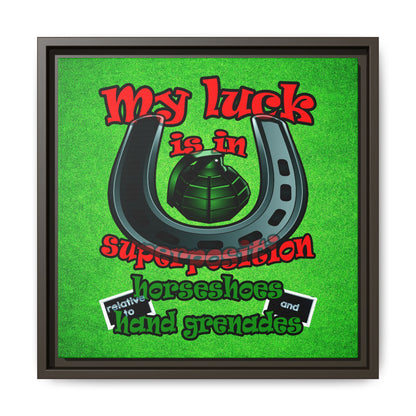 my luck - framed canvas art (green turf)