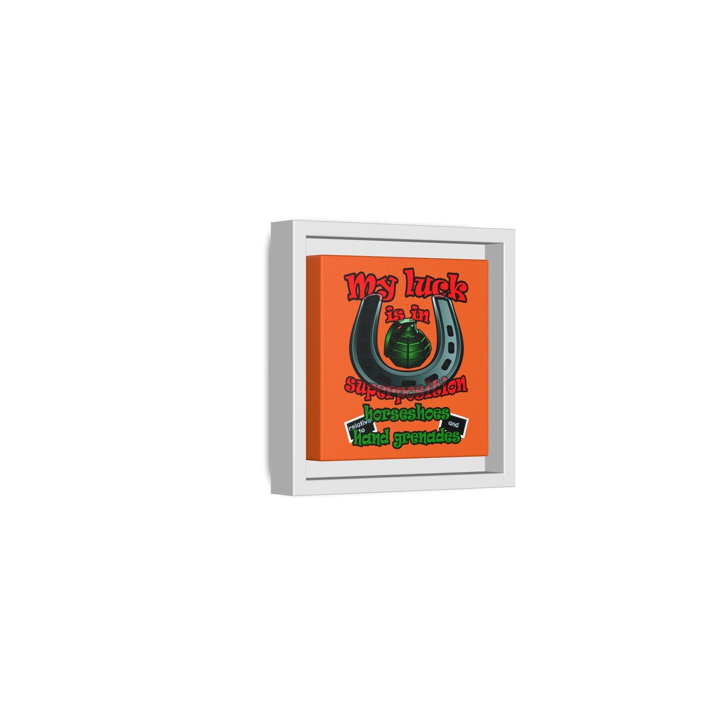 my luck - framed canvas art (orange)