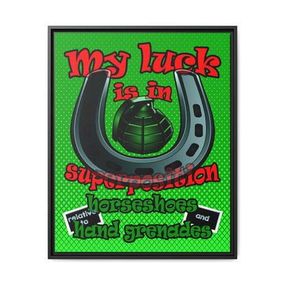 my luck - framed canvas art (logo green)