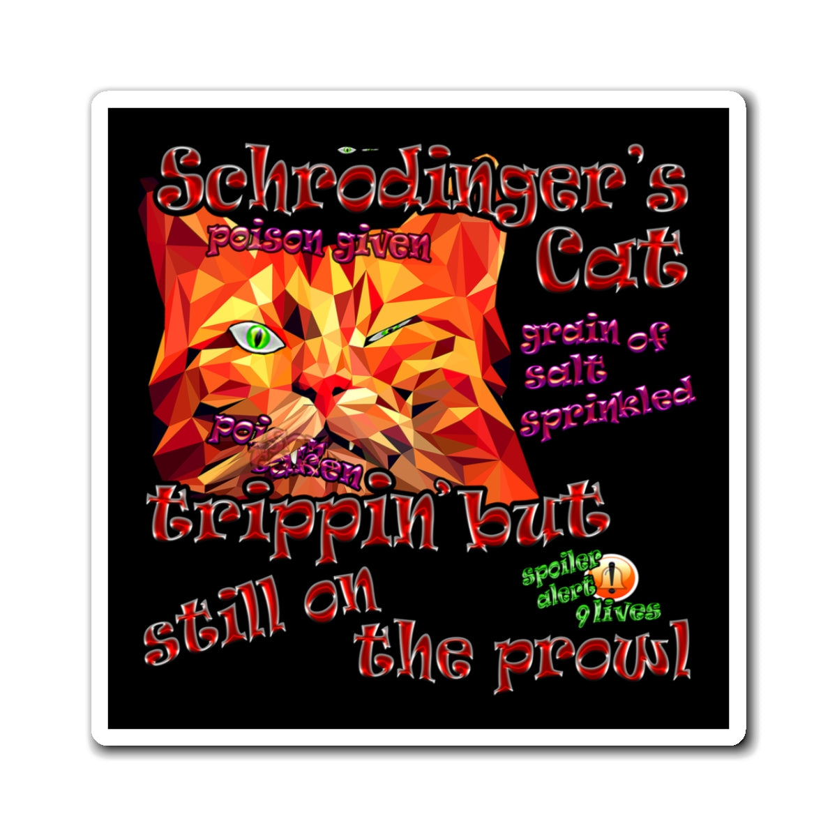 schrodinger's cat - Magnets - (black)