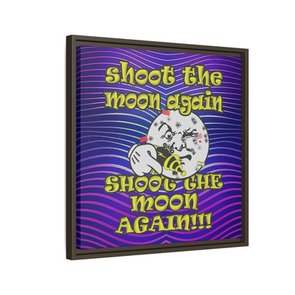 shoot the moon again - framed canvas art (purple wave)
