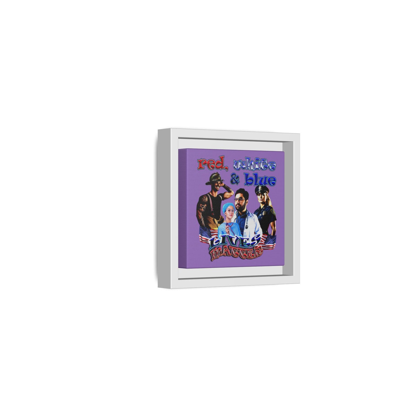 rw&b lives matter - framed canvas art (light purple)