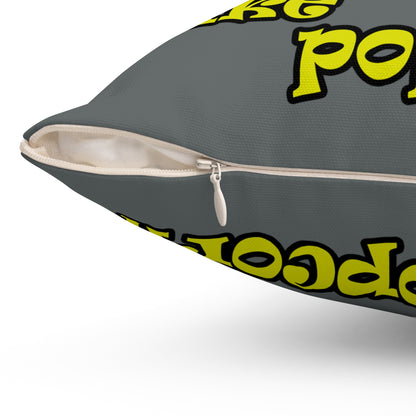 popping like popcorn - Spun Polyester Square Pillow - (dark grey)