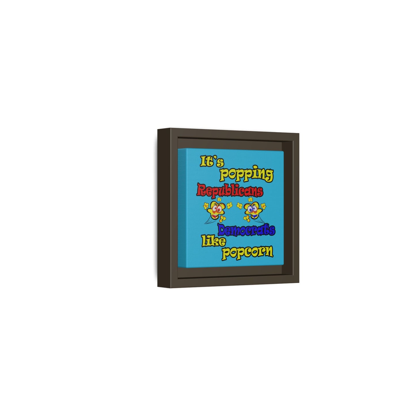 popping like popcorn - framed canvas art (turquoise)