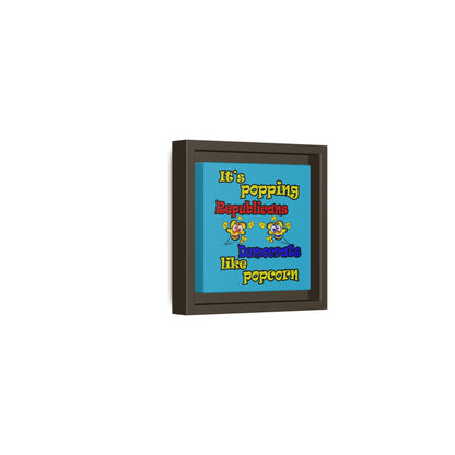 popping like popcorn - framed canvas art (turquoise)