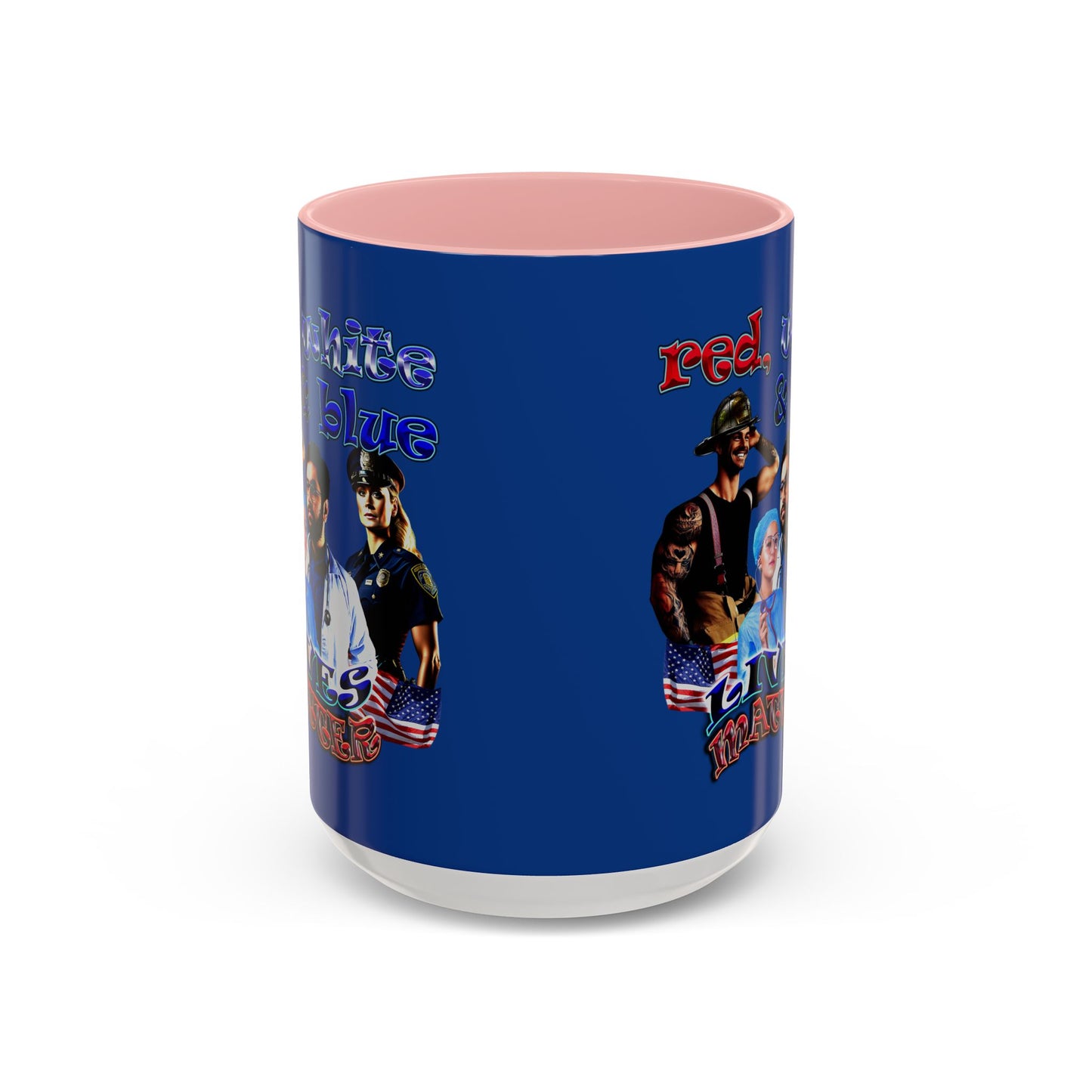 rw&b lives matter - Accent Mug (dark blue)