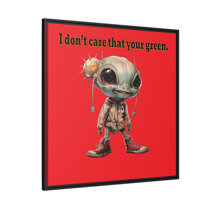 I don't care that your green - framed canvas art (red)