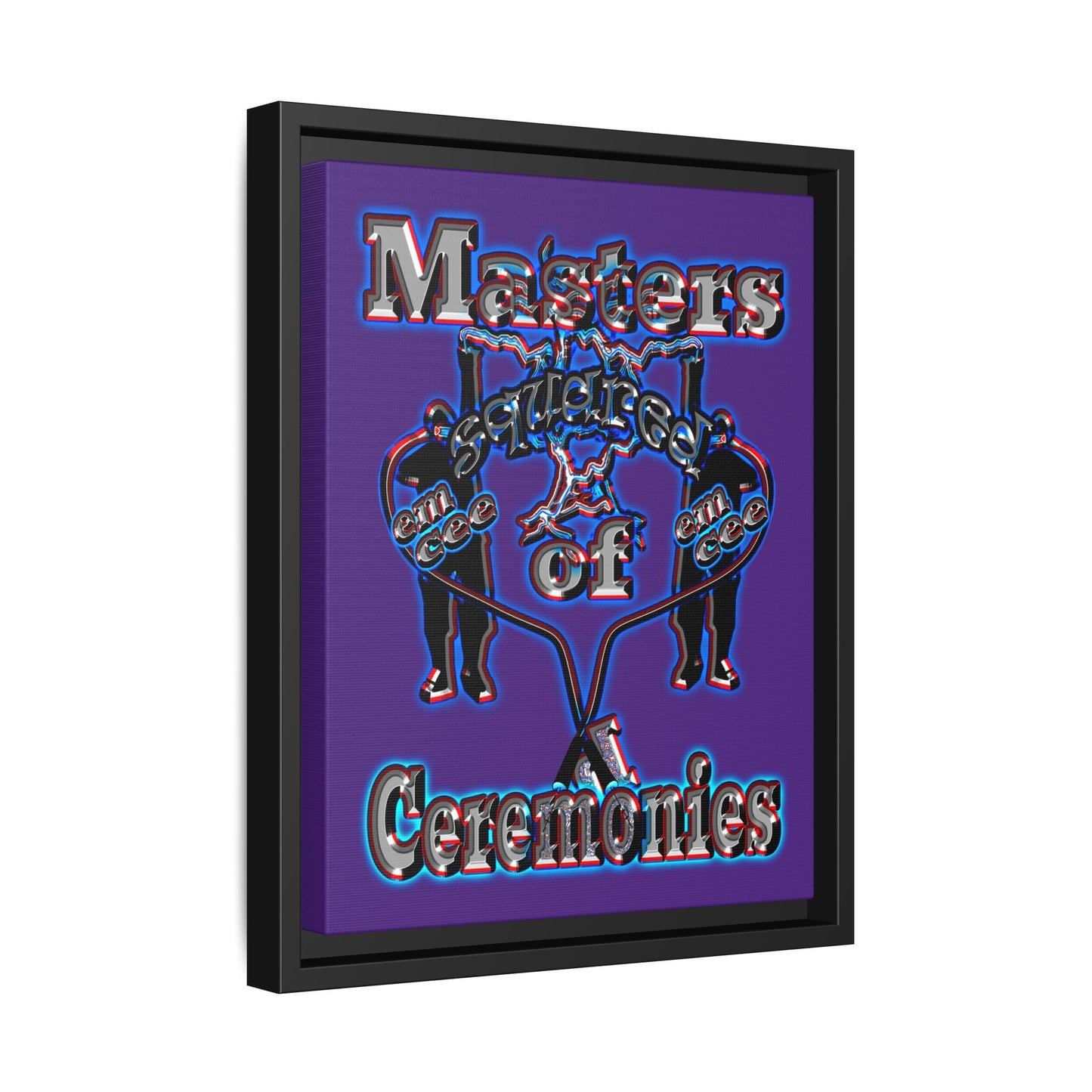 em cee squared - framed canvas art (purple)