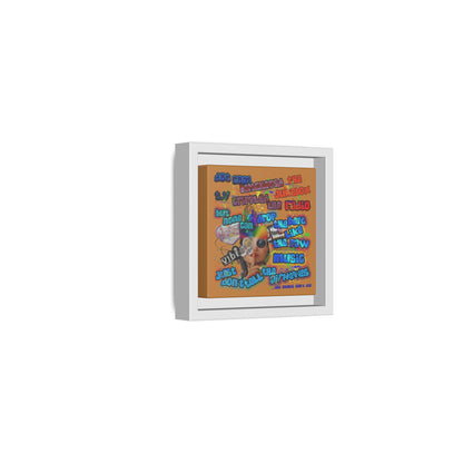 drop the beat - framed canvas art (light brown)