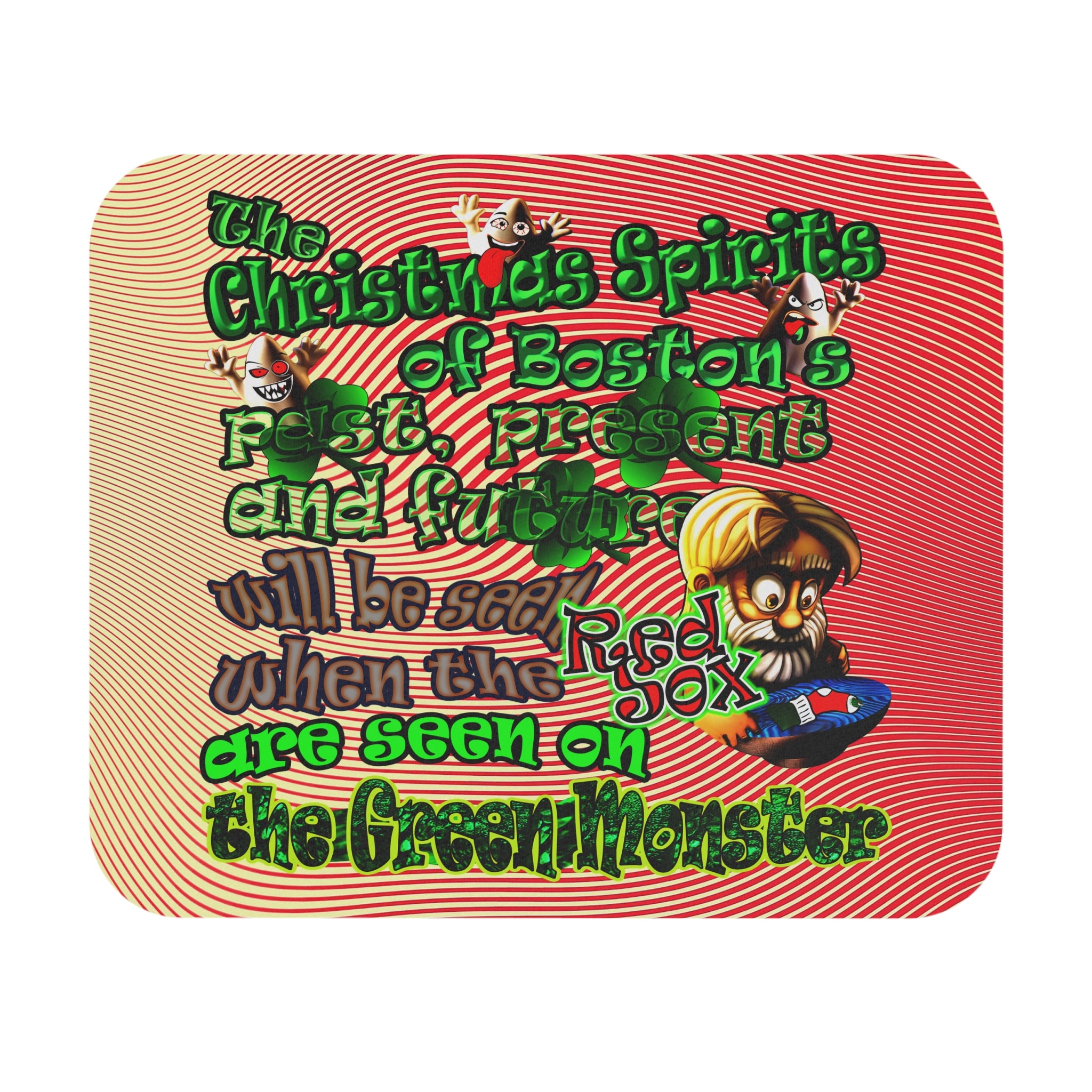 christmas spirits of boston - Mouse Pad (Rectangle) (yellow-orange wave)
