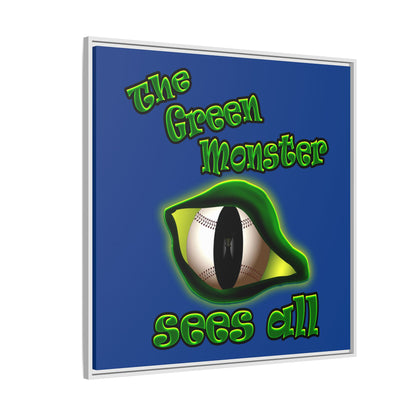 green monster - framed canvas art (dark blue)