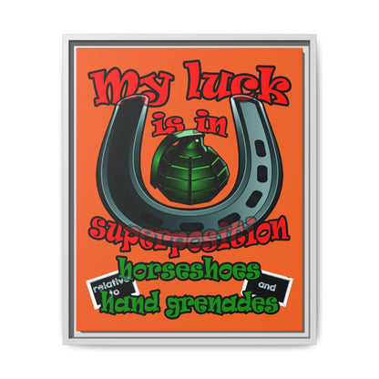 my luck - framed canvas art (orange)