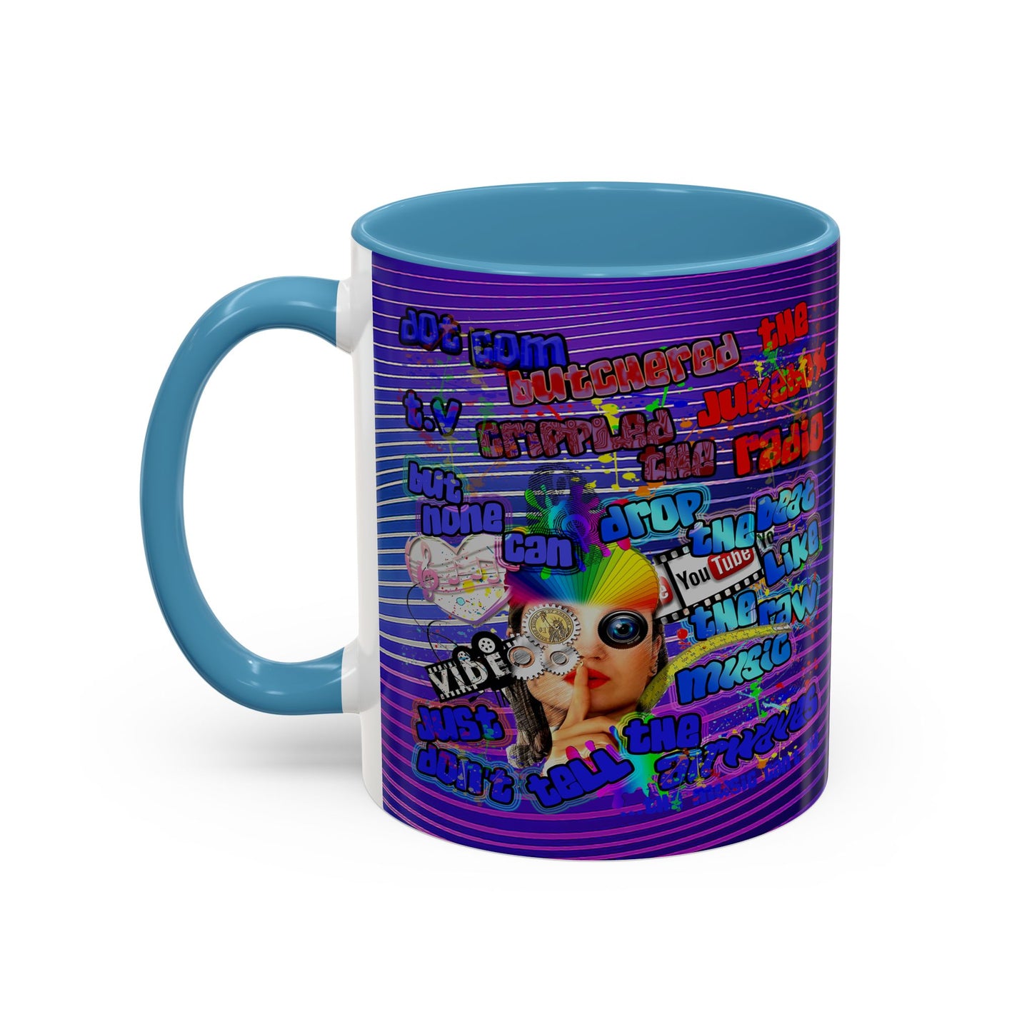 drop the beat - Accent Mug (purple wave)