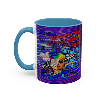 drop the beat - Accent Mug (purple wave)