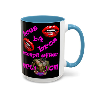 hoes b4 bros - Accent Mug (black)