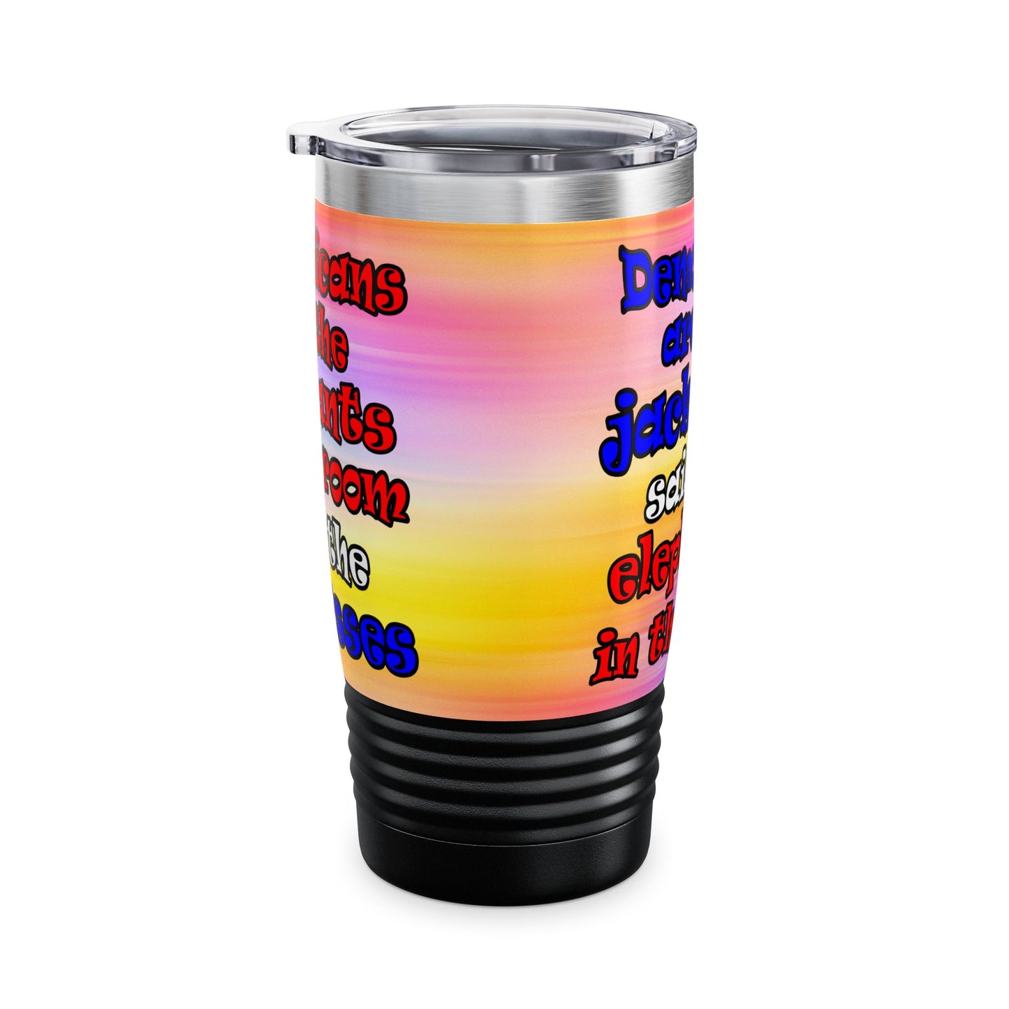 donkeys and elephants - Ringneck Tumbler, 20oz (color blur)