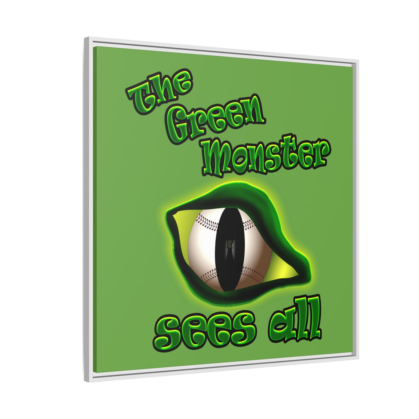 green monster - framed canvas art (green)