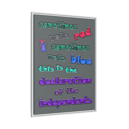 declaration of the independents - framed canvas art (dark grey)